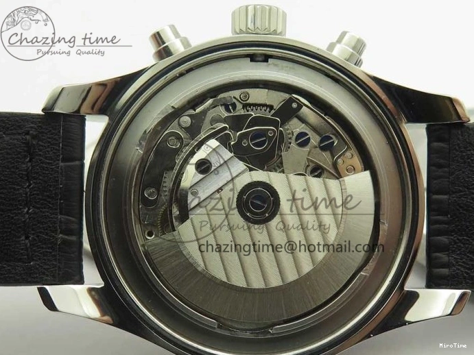 MIROTIME 0712 Pilot Chrono 377725 SS ZF 1:1 Best Edition White Dial on Black Leather Strap A Soft 7183
